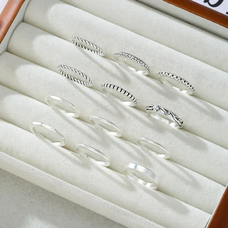 12pc Boho Floral Ring Stack - Image 4