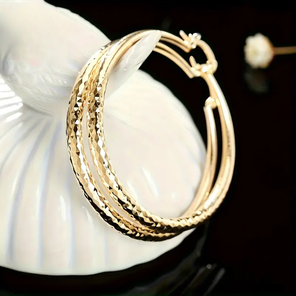 14k Sparkling Hoop Earrings - Image 2