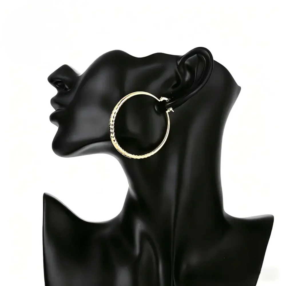 14k Sparkling Hoop Earrings - Image 3