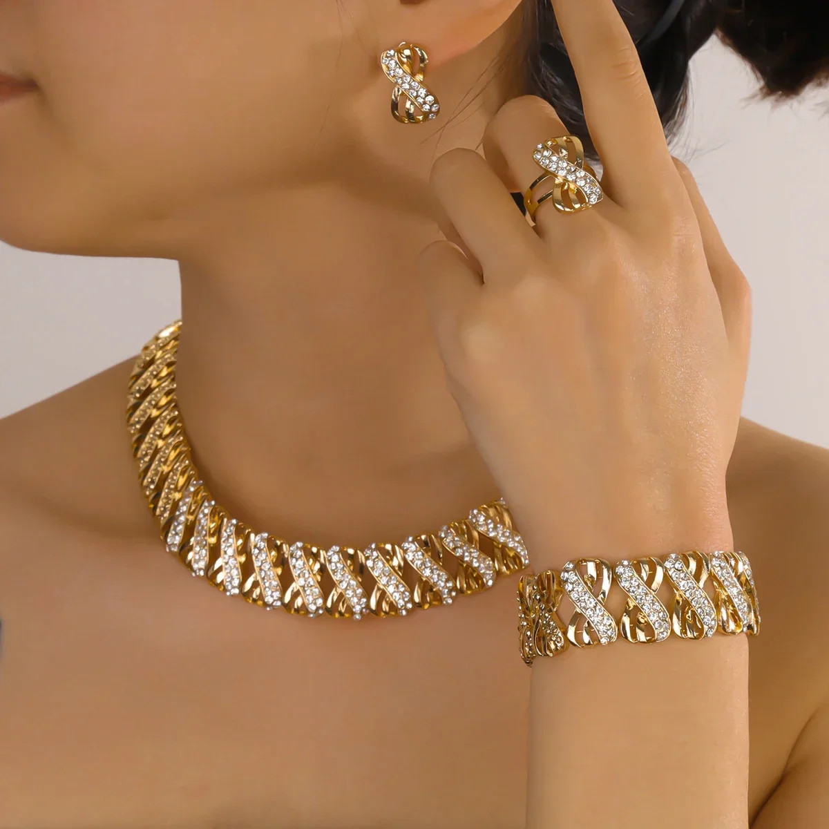 18k Gold Plated Bridal Jewelry Set