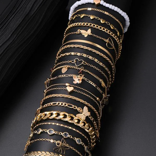 19 pc Boho Stackable Anklet Set - Image 3