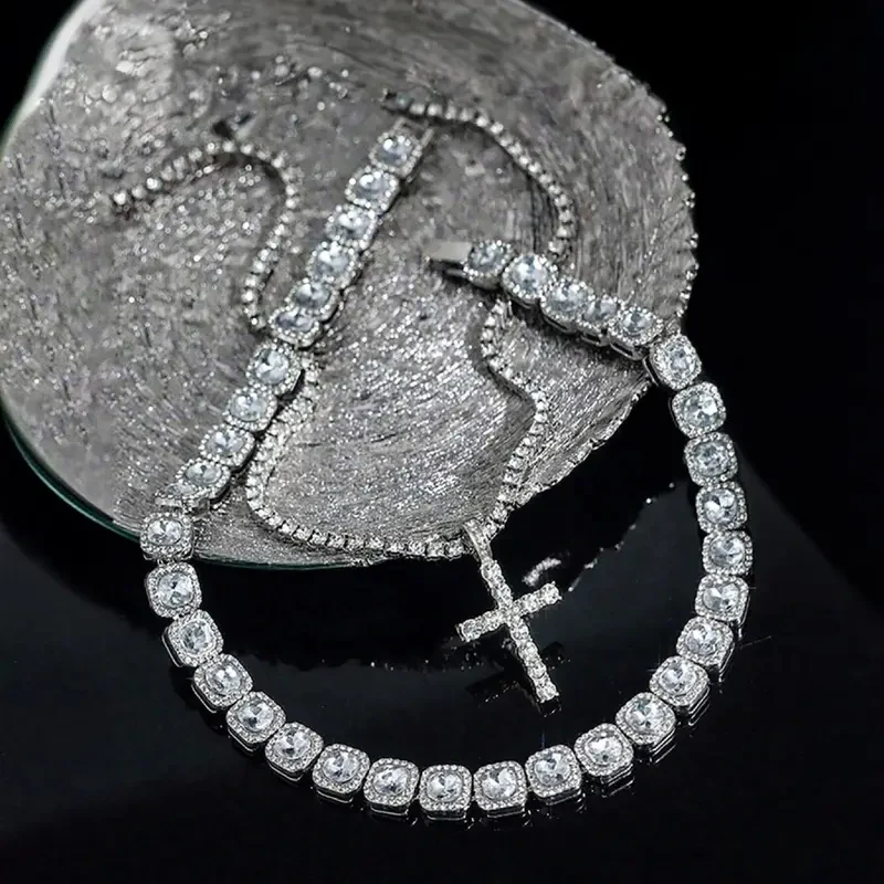 2pc Cross Diamond Necklace Set - Image 4