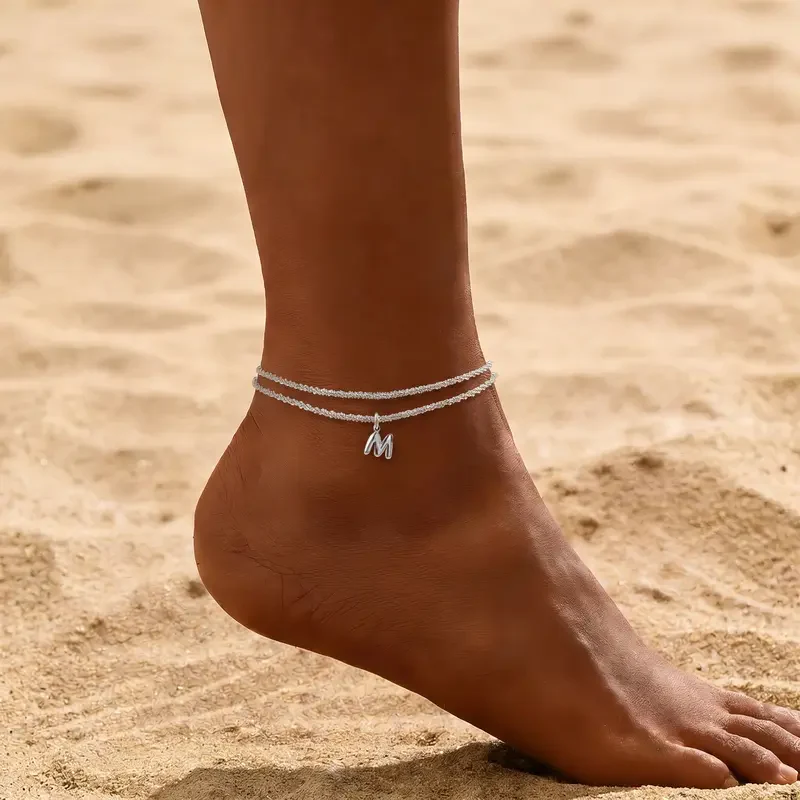 2pc Initial Bubble Anklet Set - Image 5