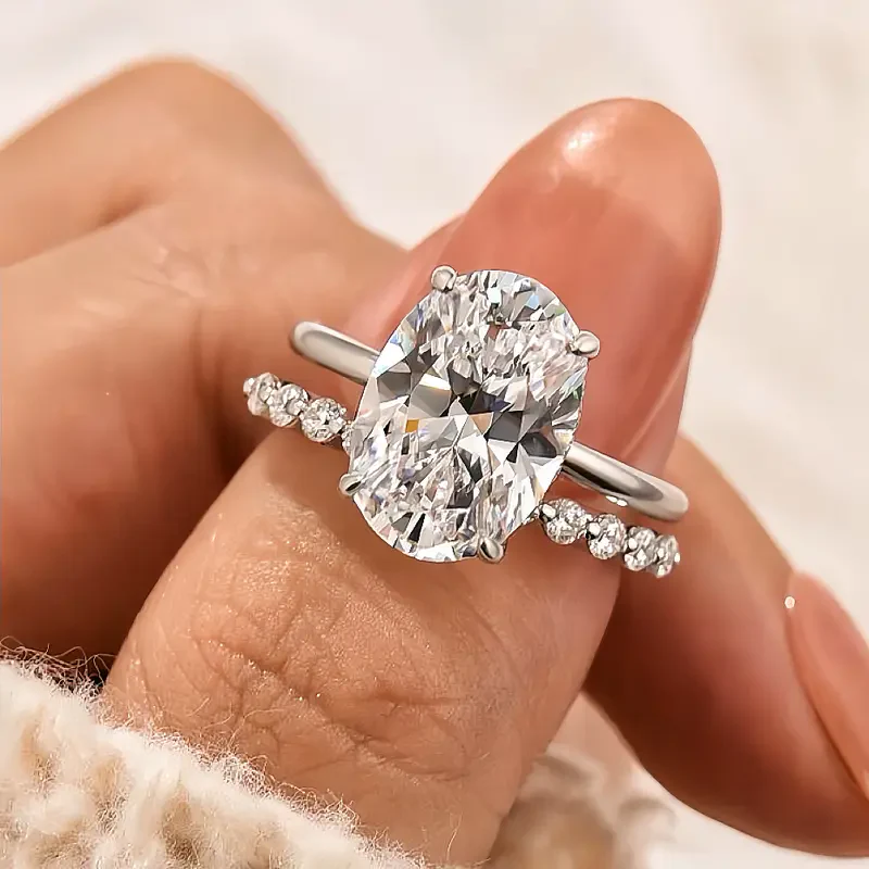 2pc Oval Cut Ring Set - Image 2