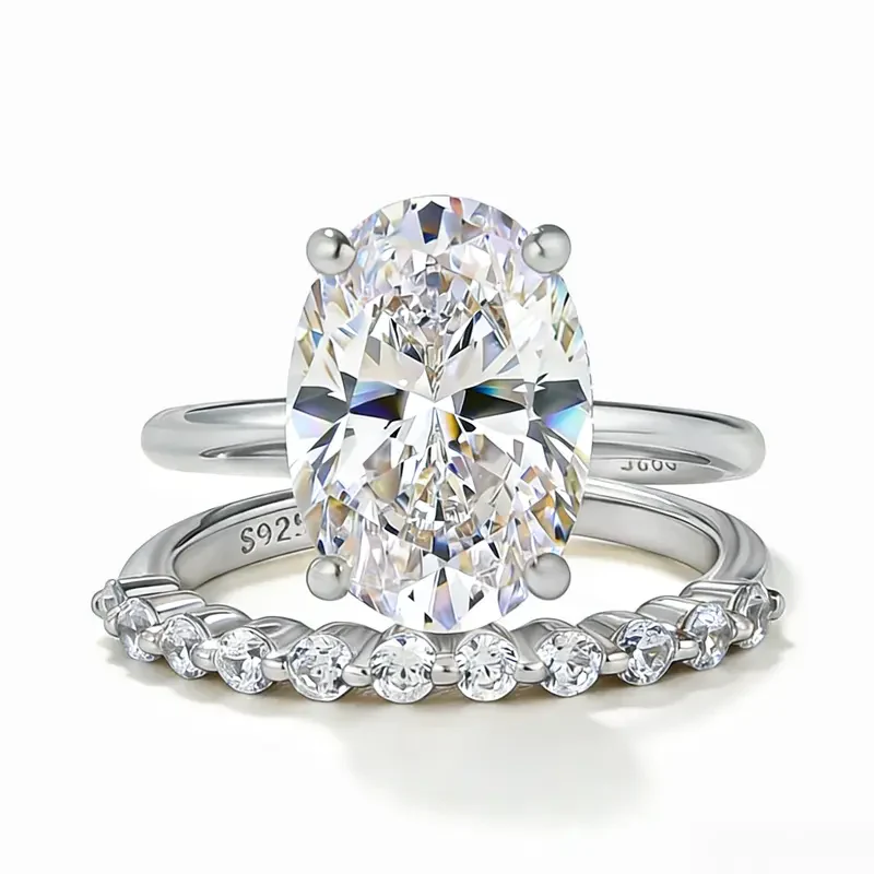 2pc Oval Cut Ring Set - Image 5