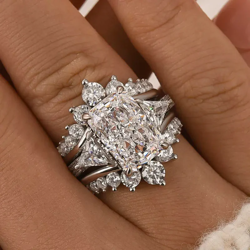 2pc Radiant Cut Ring Set - Image 4
