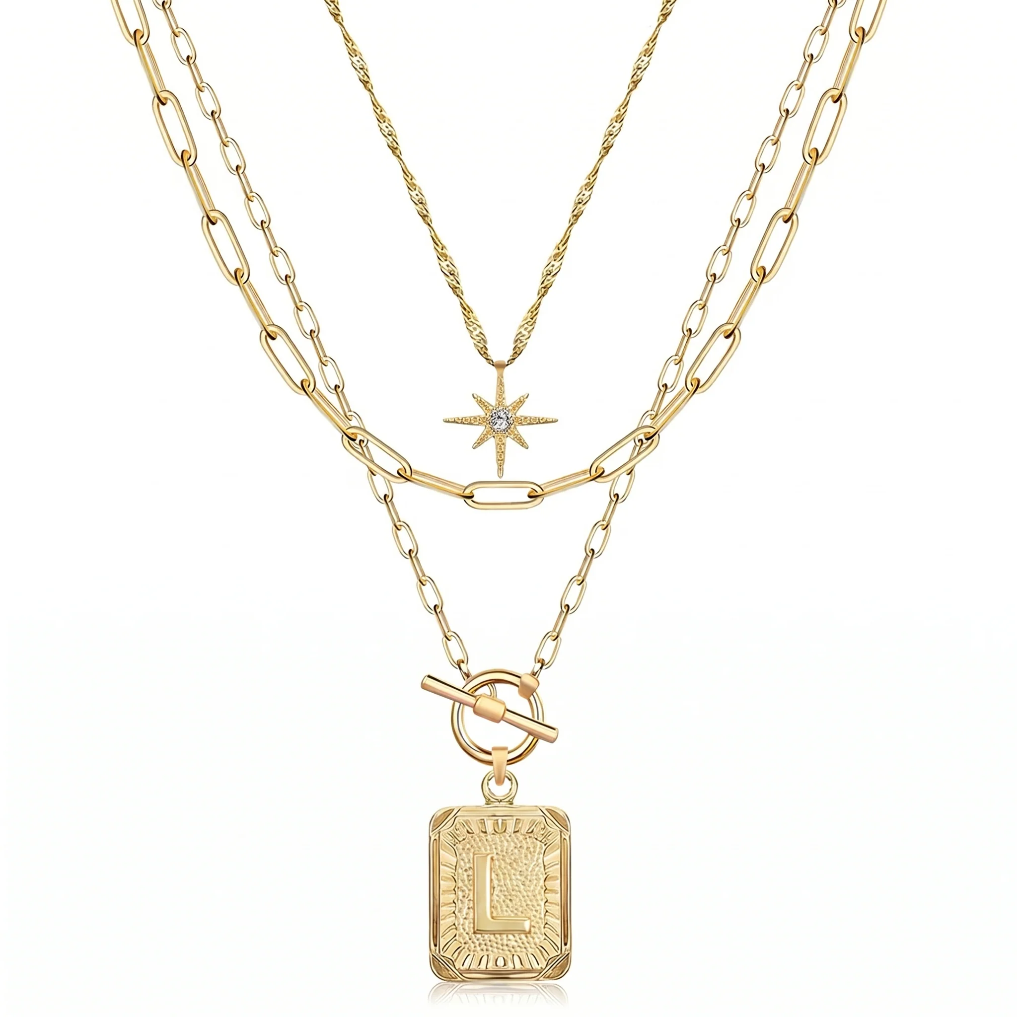 3pc Star Initial Necklace Set - Image 15