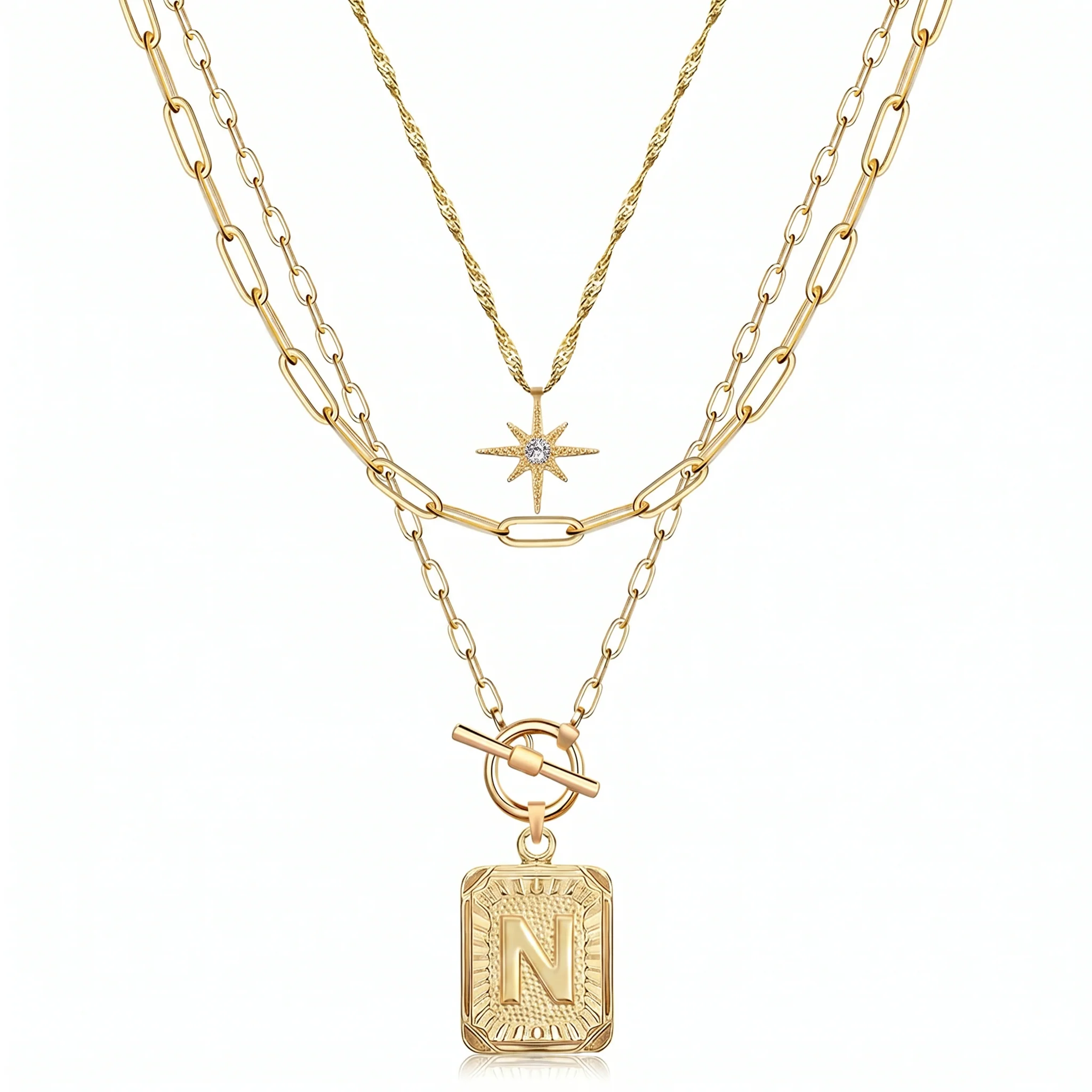 3pc Star Initial Necklace Set - Image 17