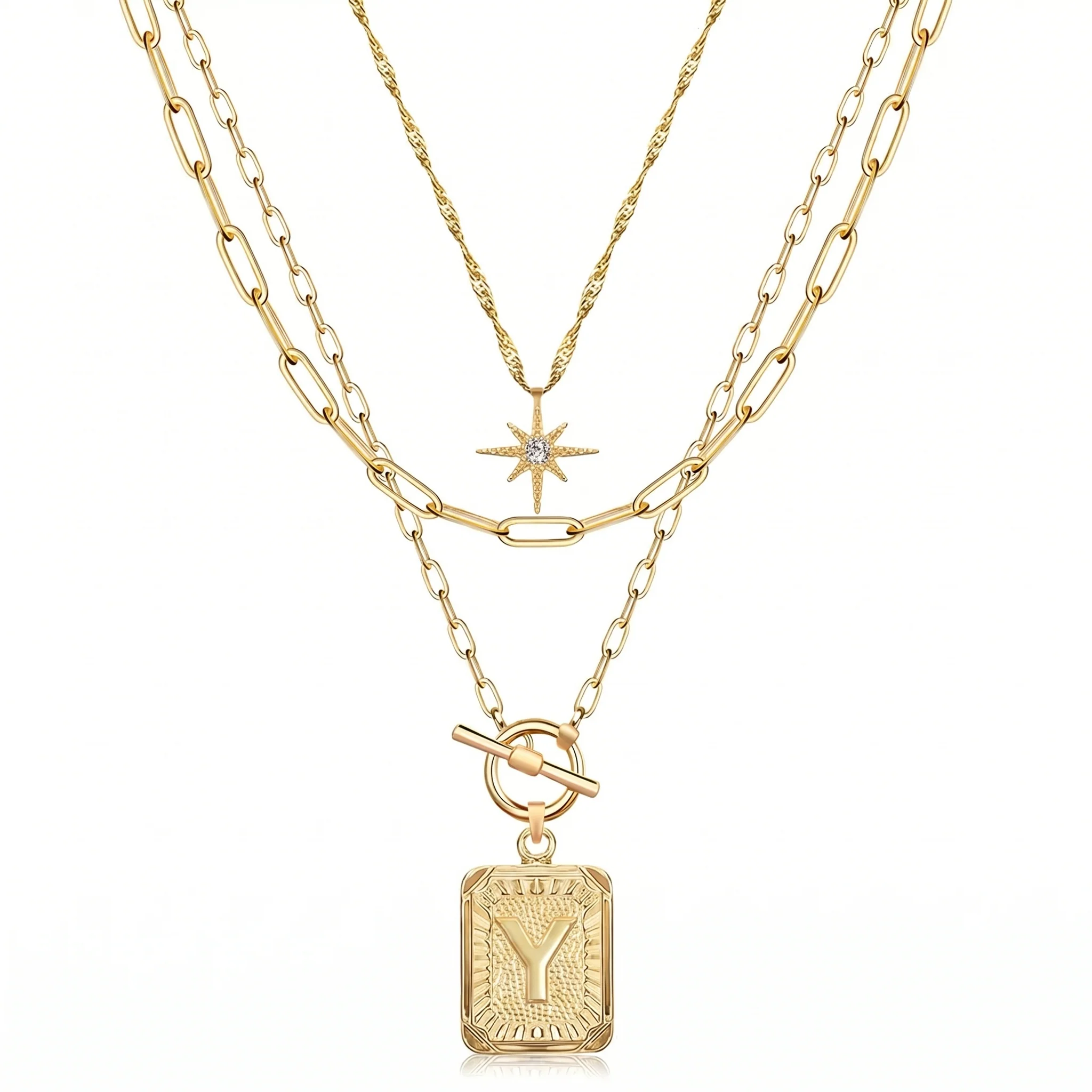 3pc Star Initial Necklace Set - Image 28