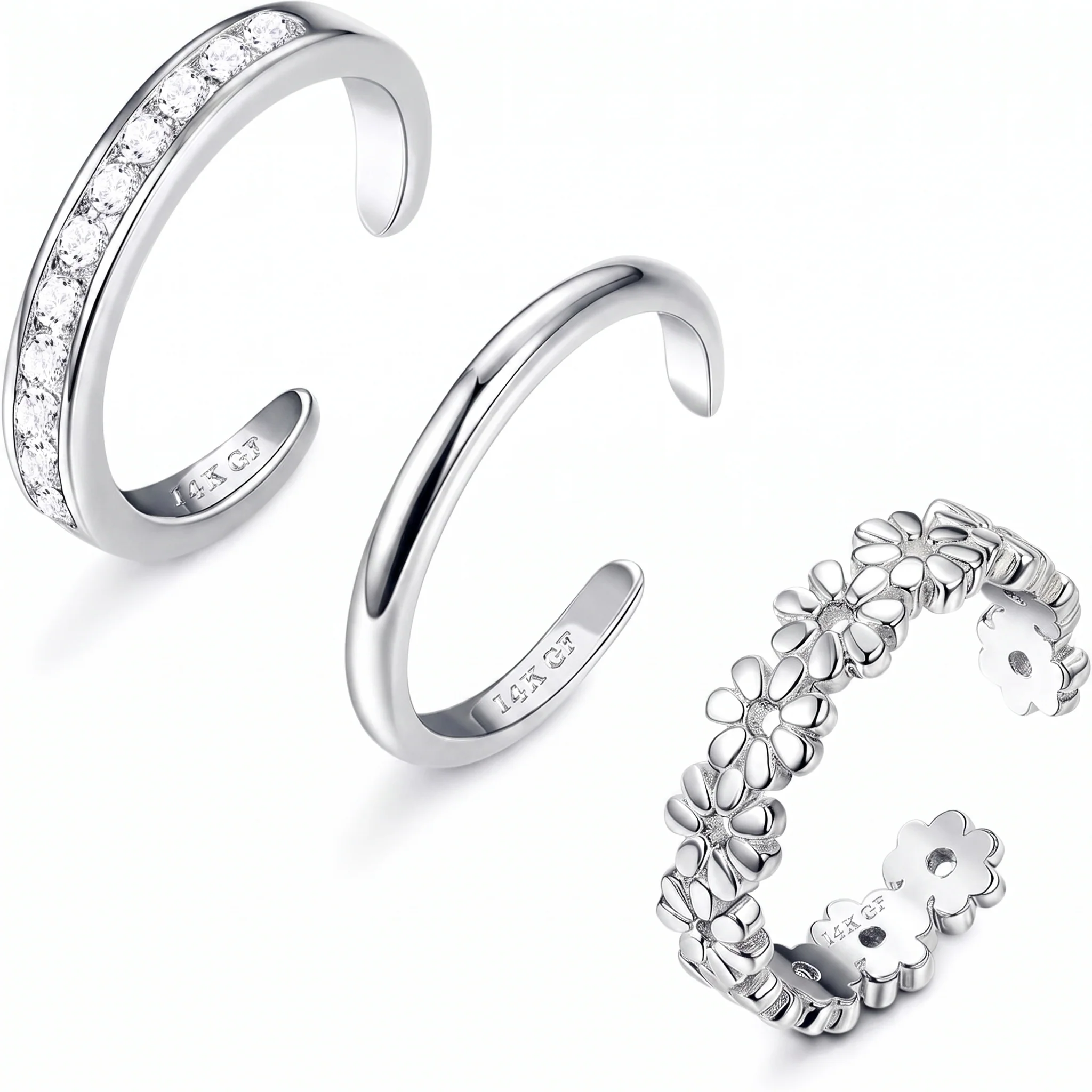 3pc Summer Toe Ring Set - Image 2