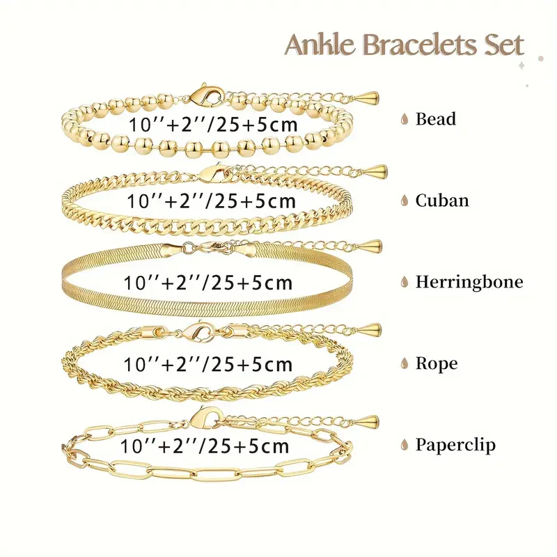 5pc Plus Size Anklet - Image 5