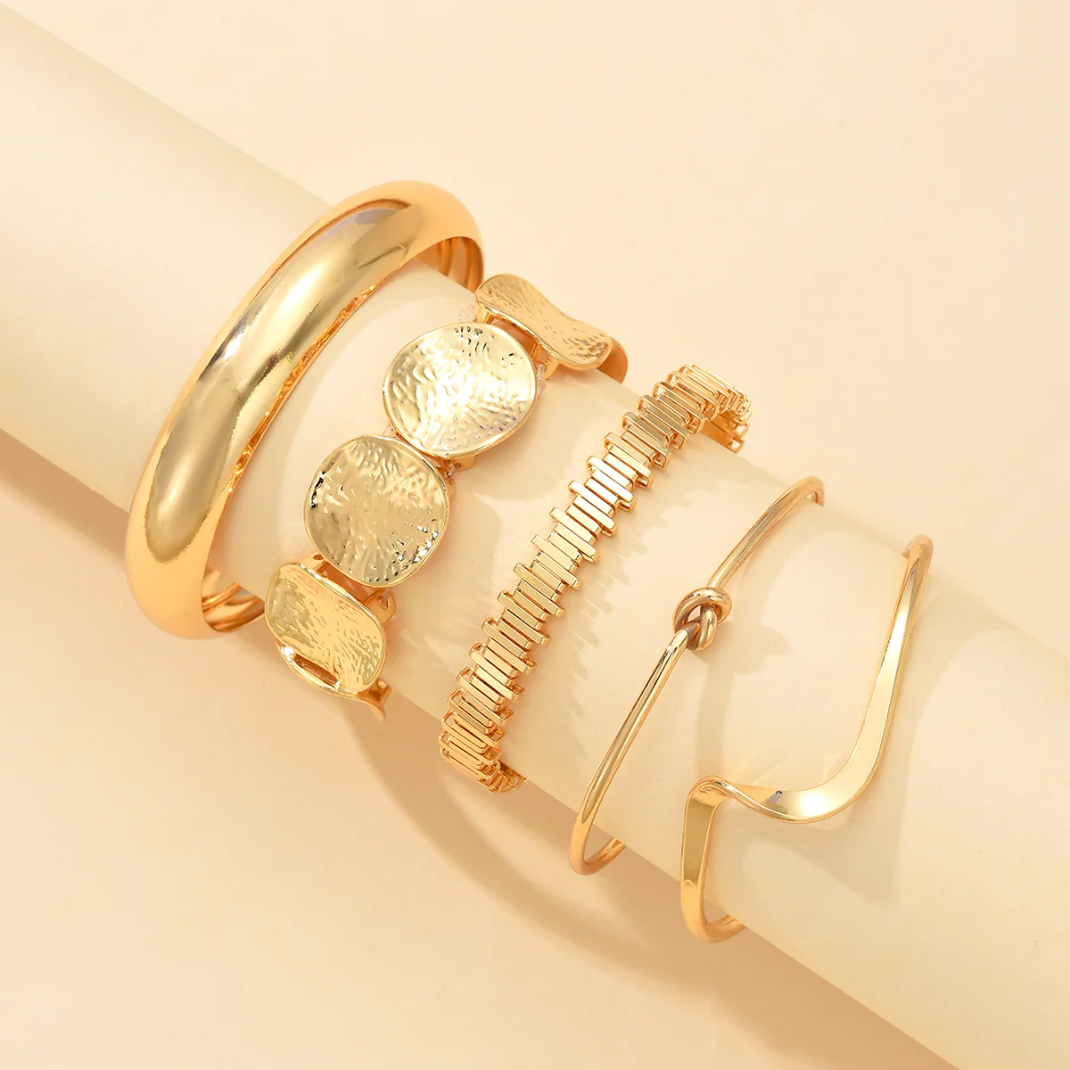 6pc Bold Geometric Bracelet Stack - Image 3