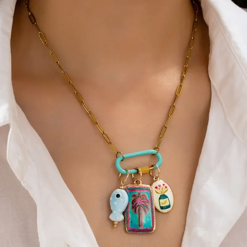 6pc Summer Carabiner Necklace - Image 3