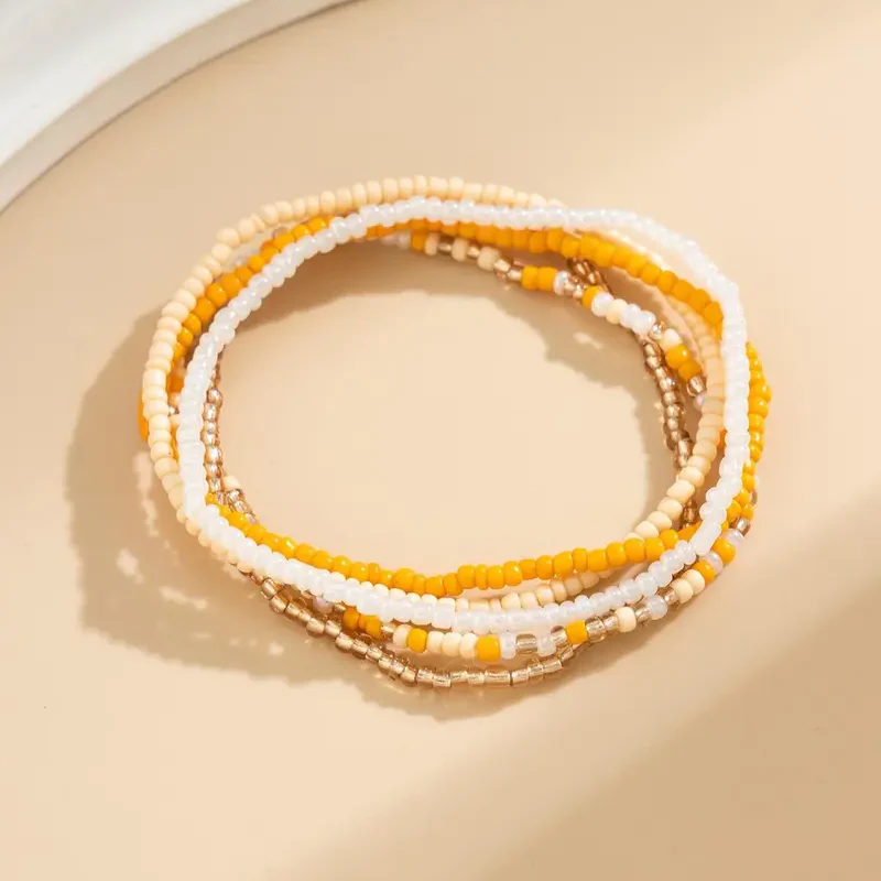 Beaded Colorful Layered Anklet Set - Image 5