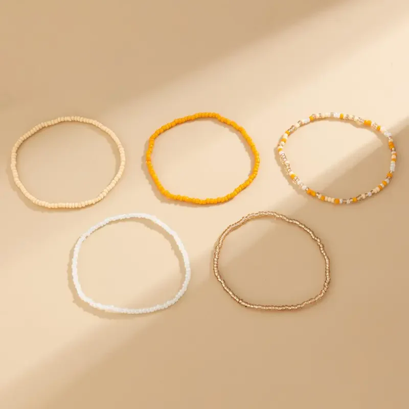 Beaded Colorful Layered Anklet Set - Image 7