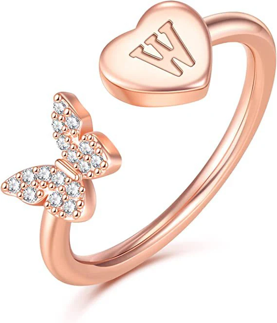Butterfly Initial Zircon Ring - Image 7