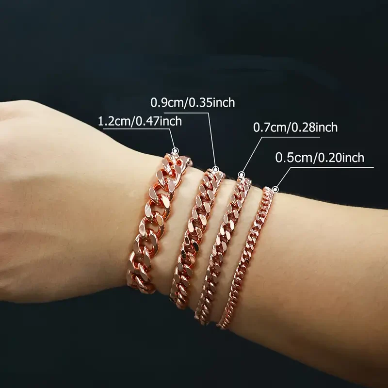 Copper Cuban Chain Bracelet - Image 2
