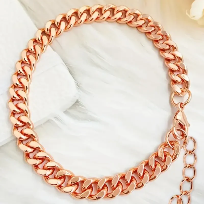 Copper Cuban Chain Bracelet - Image 4