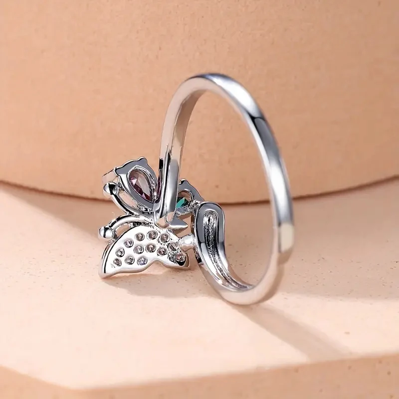 Crystal Butterfly Statement Ring - Image 3