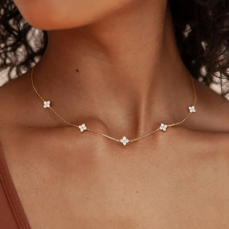 Dainty Flower Necklace - Image 2