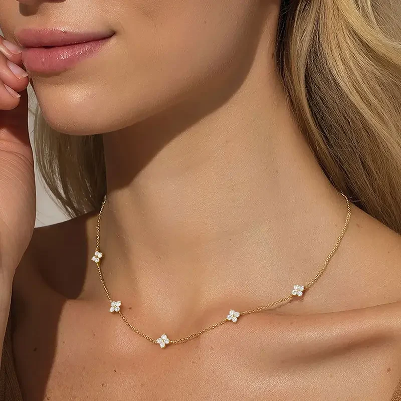Dainty Flower Necklace - Image 3