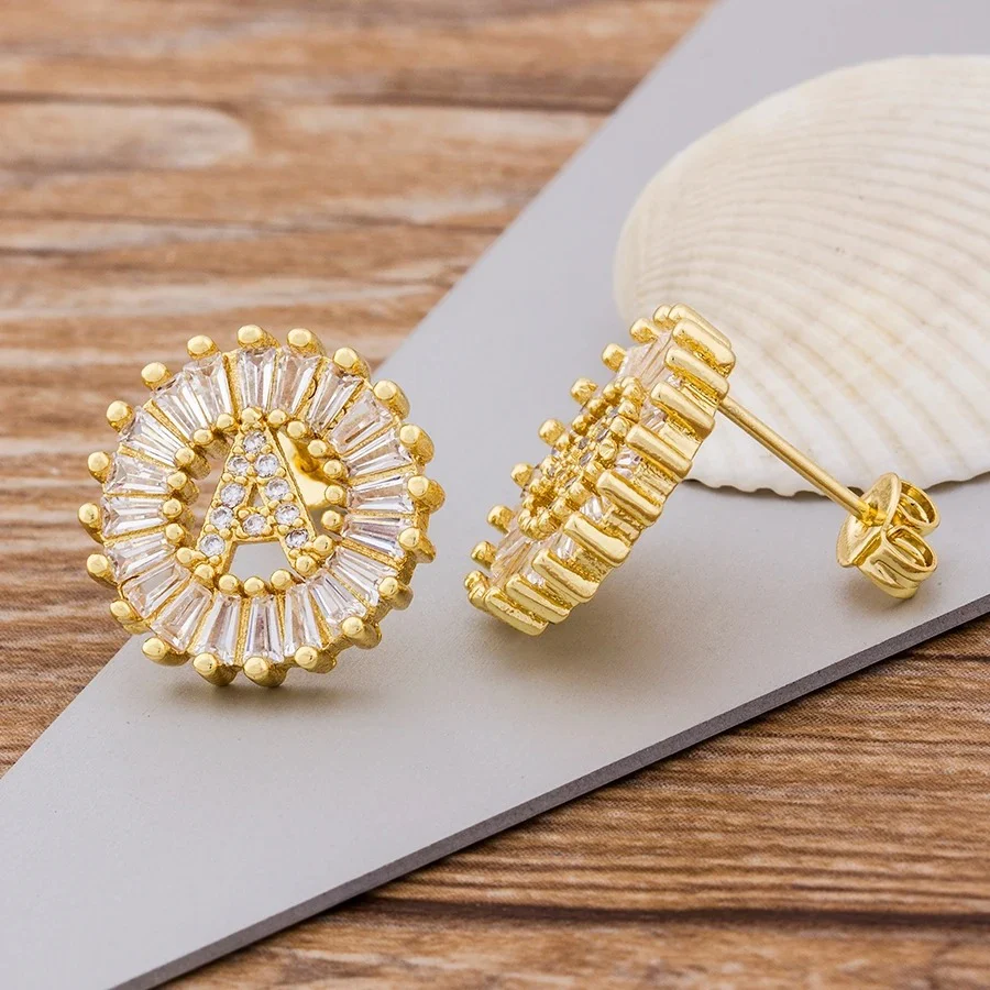 Dainty Initial Letter Earrings - Image 6