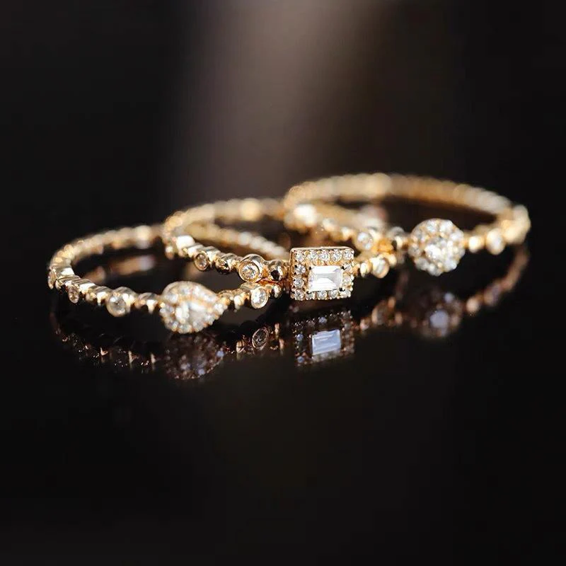3pc Dainty Stackable Rings Set