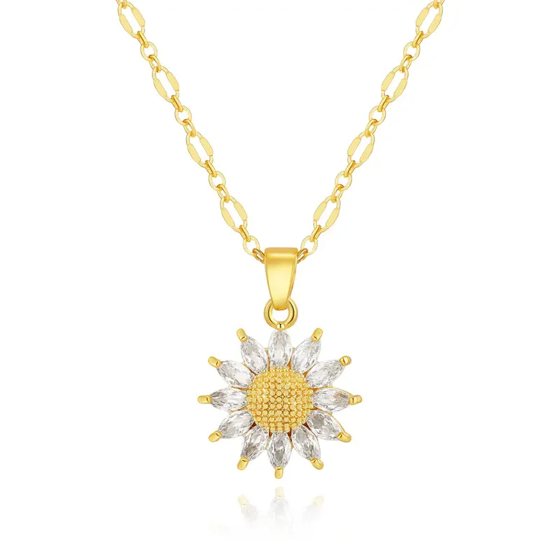 Dainty Sunflower Necklace