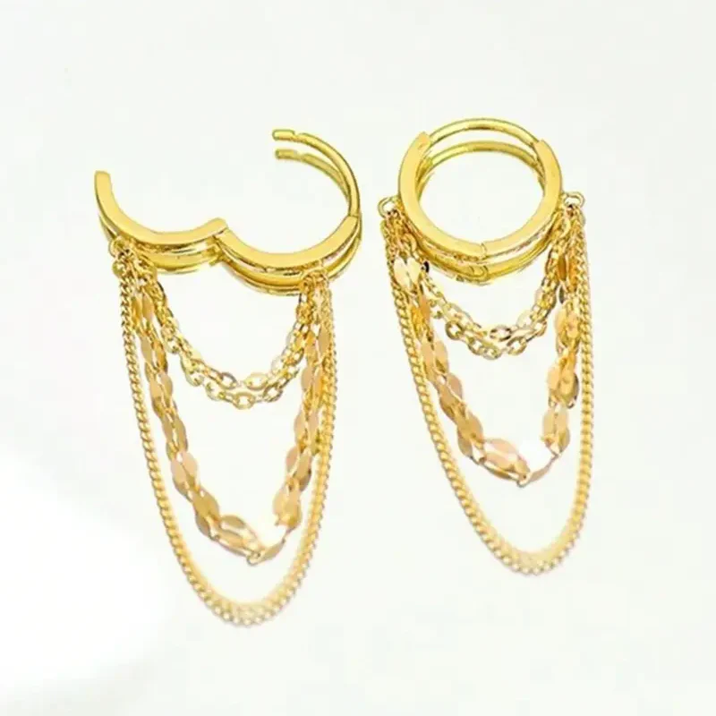 Delicate Layered Hoop Earrings - Image 3