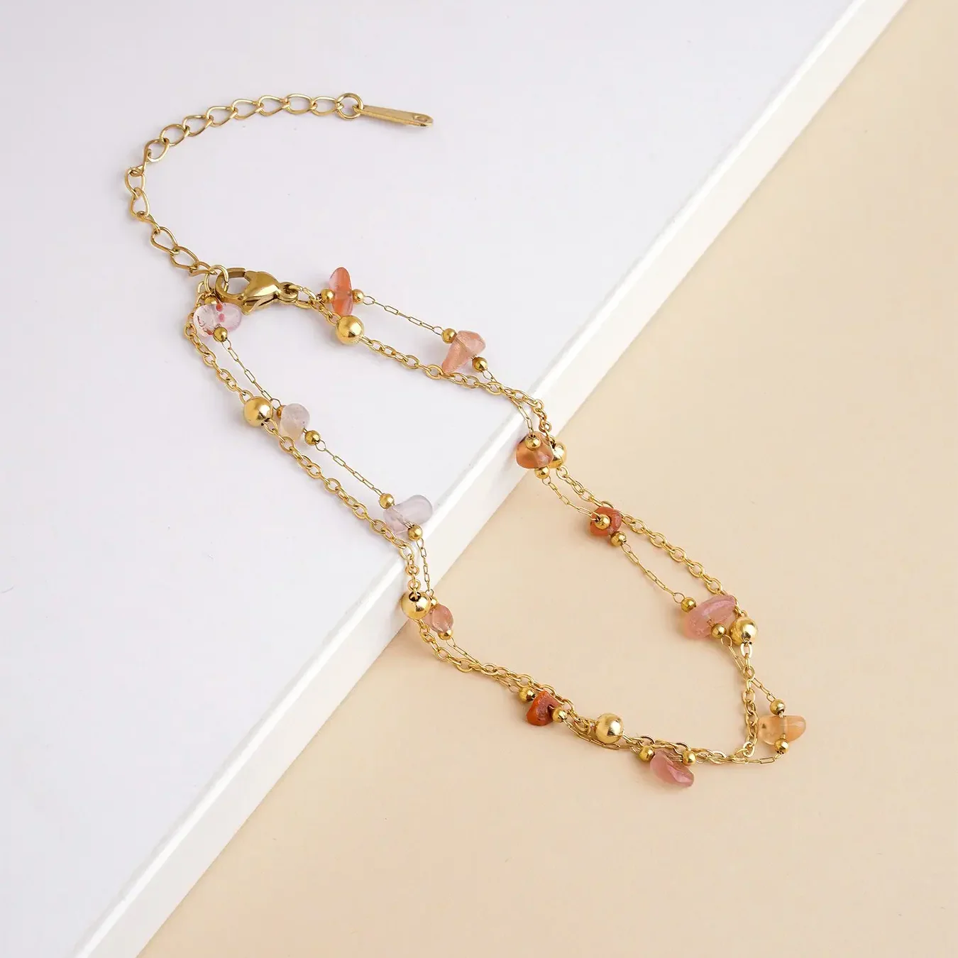 Double Layer Natural Stone Anklet - Image 4