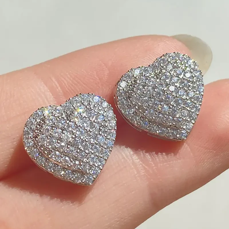 Elegant Heart Stud Earrings - Image 2