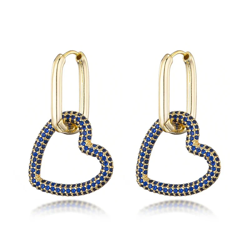 Geometric Hearts Hoop Earrings - Image 8