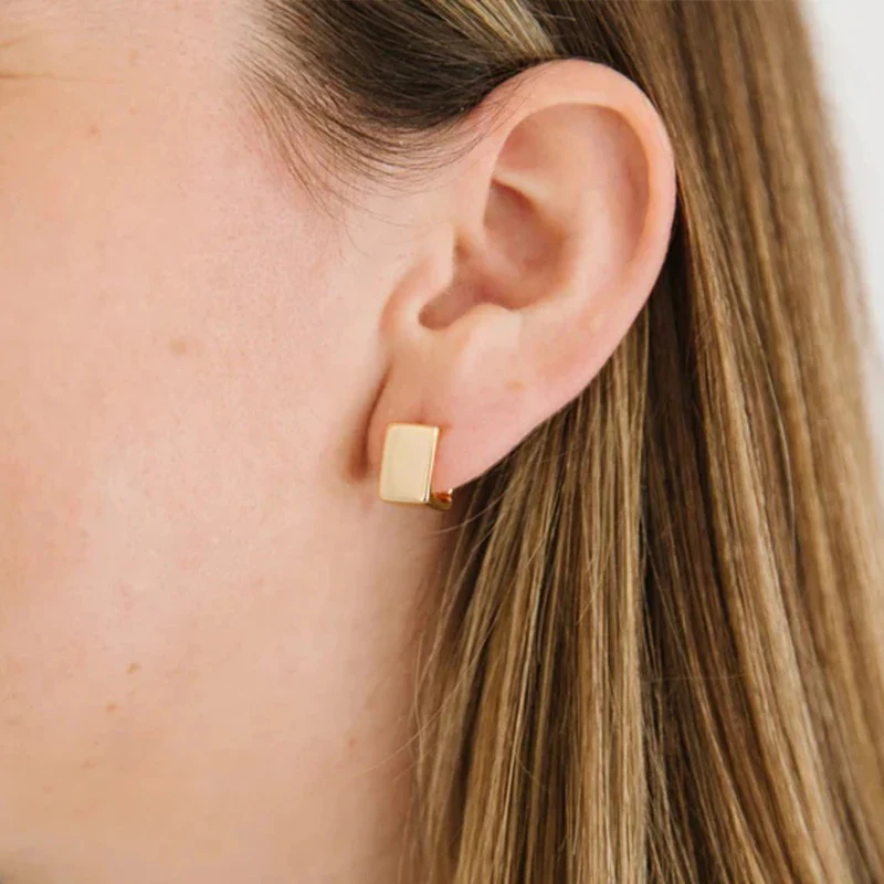 Geometric Square Hoop Earrings - Image 5