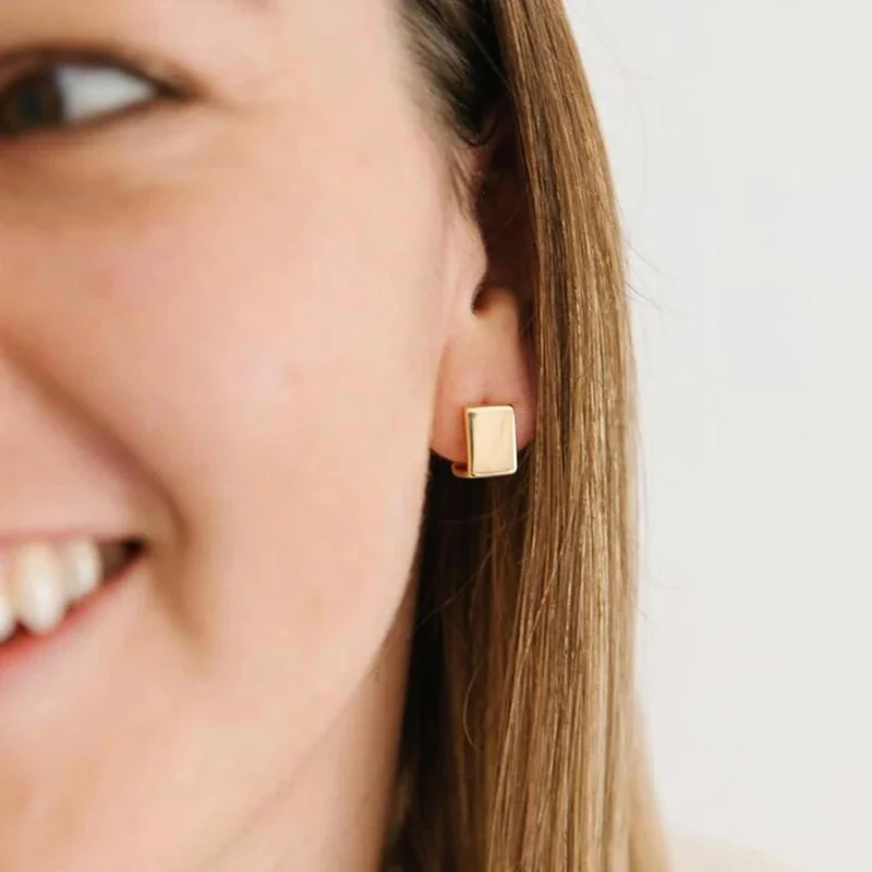 Geometric Square Hoop Earrings - Image 6