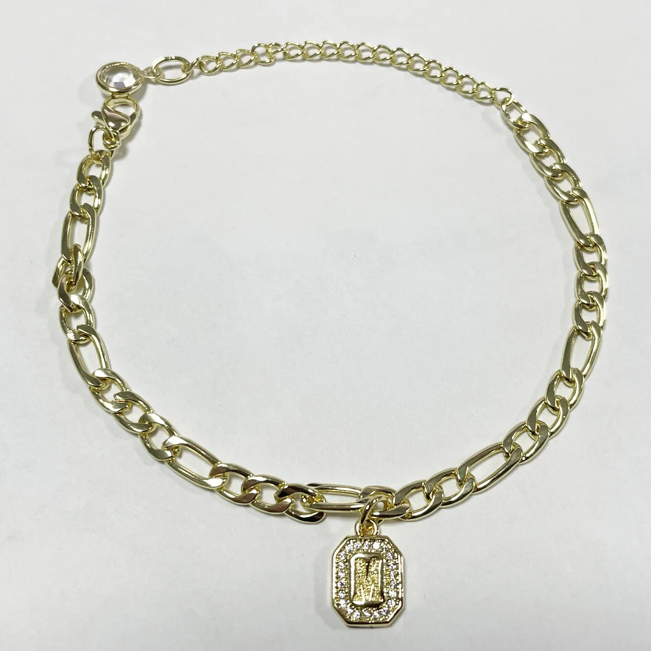 Gold Initial Charm Chain Bracelet - Image 4
