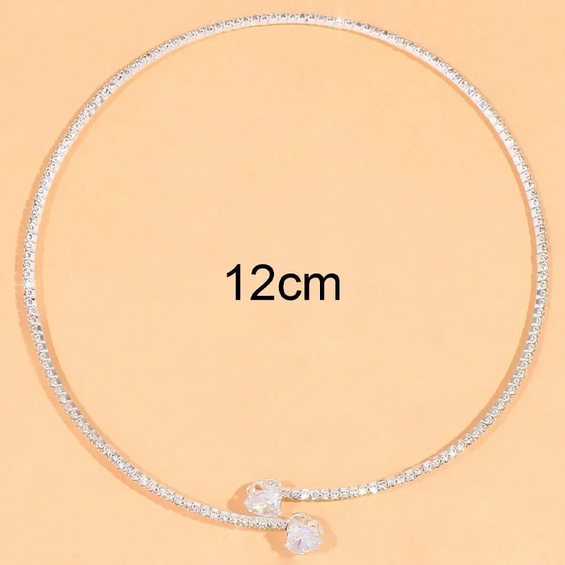 Heart-Cut Crystal Open Choker Necklace - Image 3