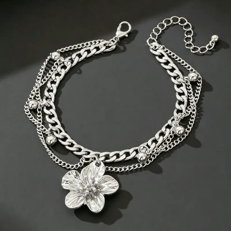 Hibiscus Layered Anklet - Image 4