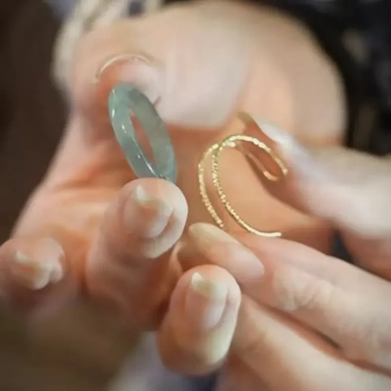 Ice Jade Inlaid Ring - Image 2
