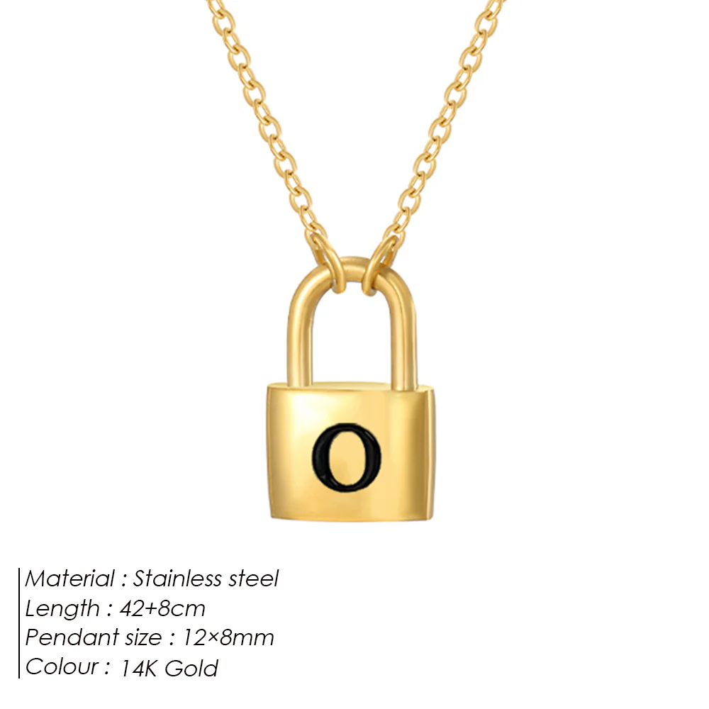 Initial Padlock Pendant Necklace - Image 15