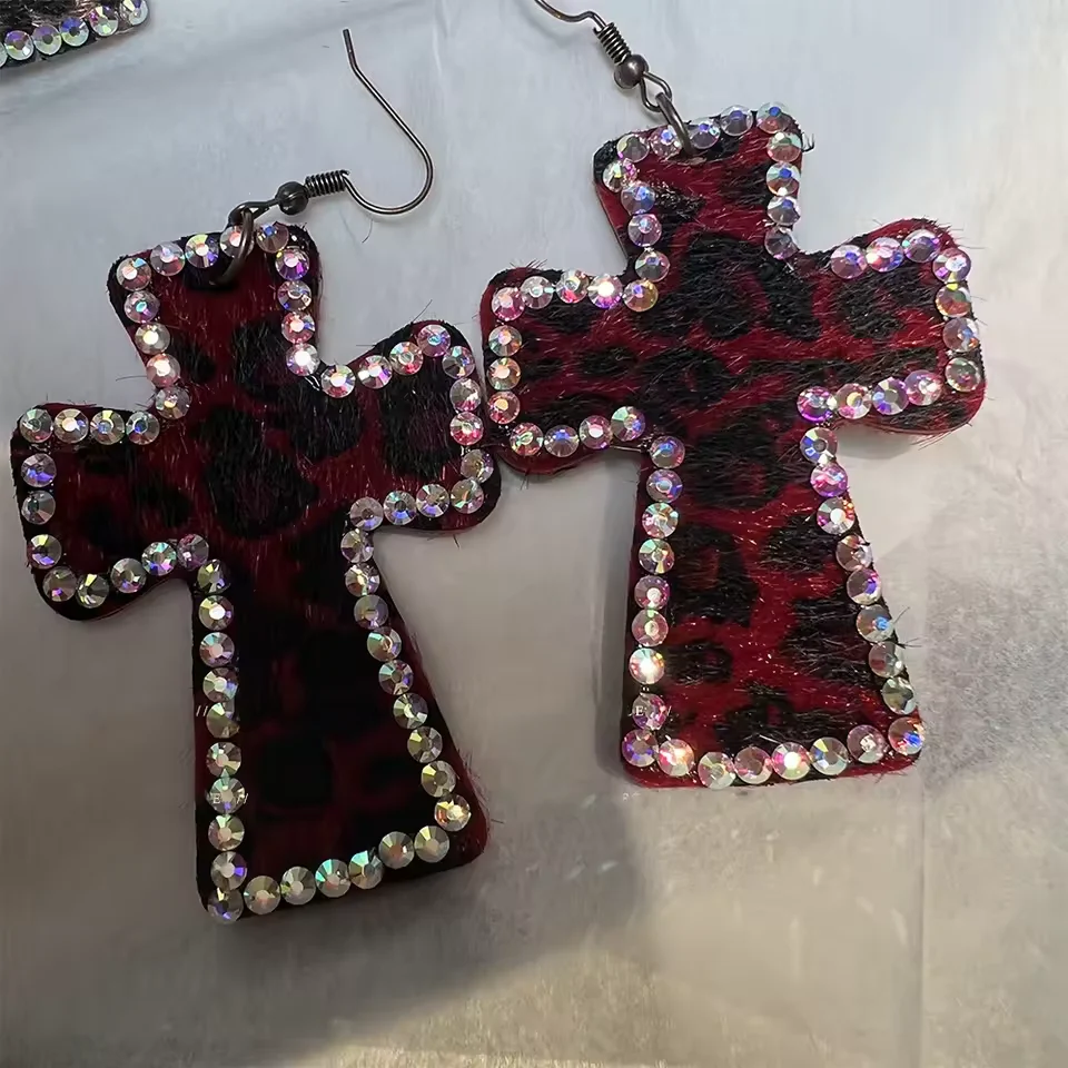Leopard Cross Earrings - Image 2