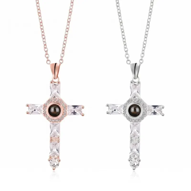 Lord's Prayer Cross Projection Necklace - Image 8
