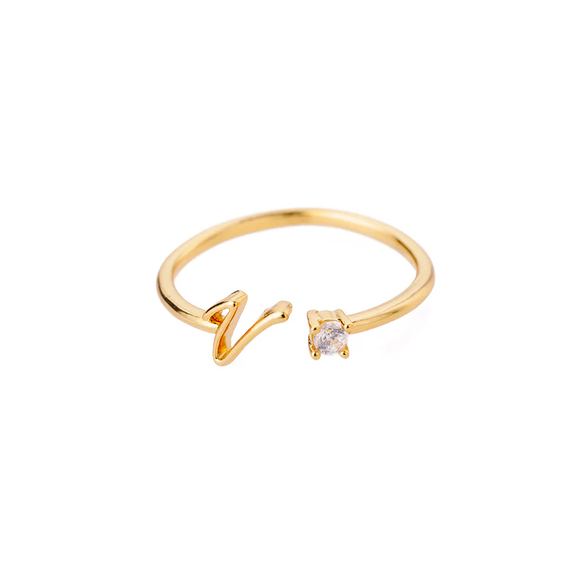 Mini Zircon Initial Ring - Image 23