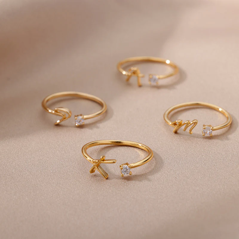 Mini Zircon Initial Ring - Image 8