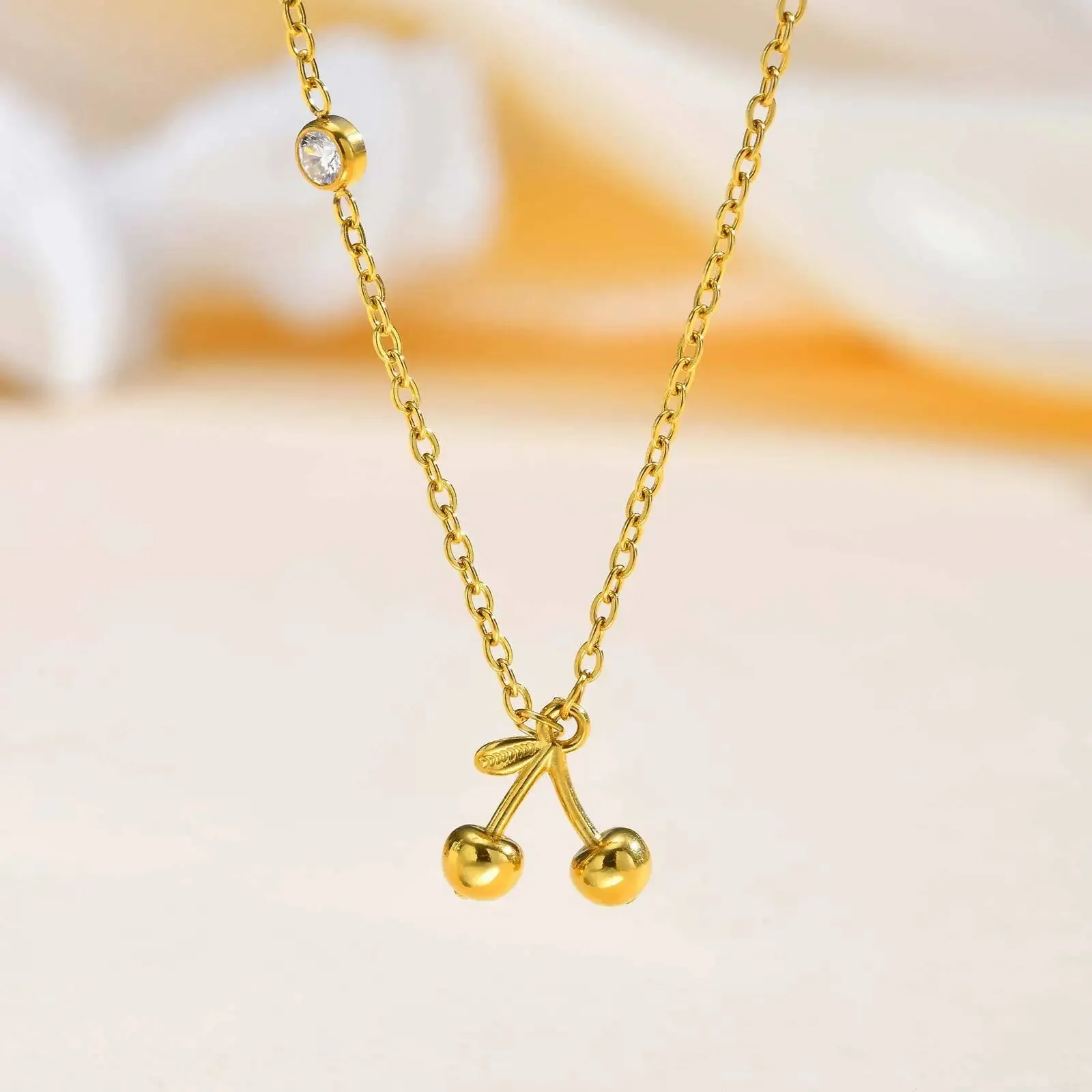 Sideway Cherry Necklace - Image 3