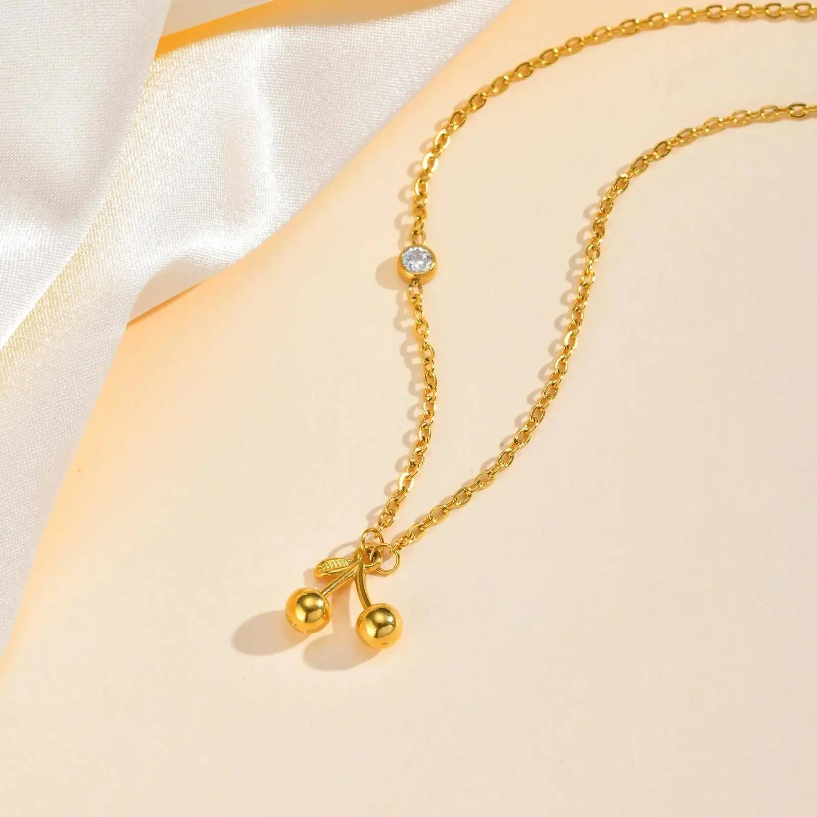 Sideway Cherry Necklace - Image 4