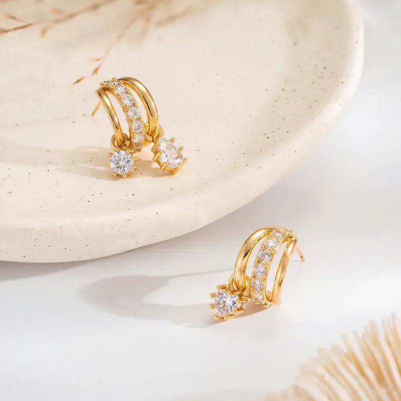 Three Tier Clip Earrings - Image 6