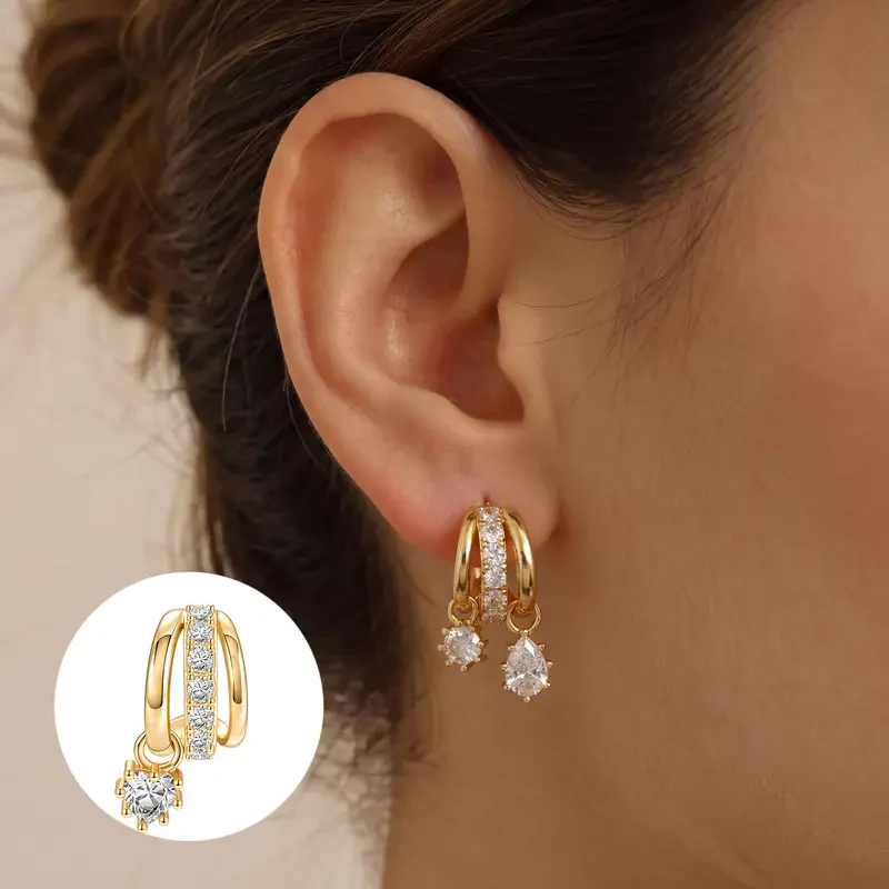 Three Tier Clip Earrings - Image 8
