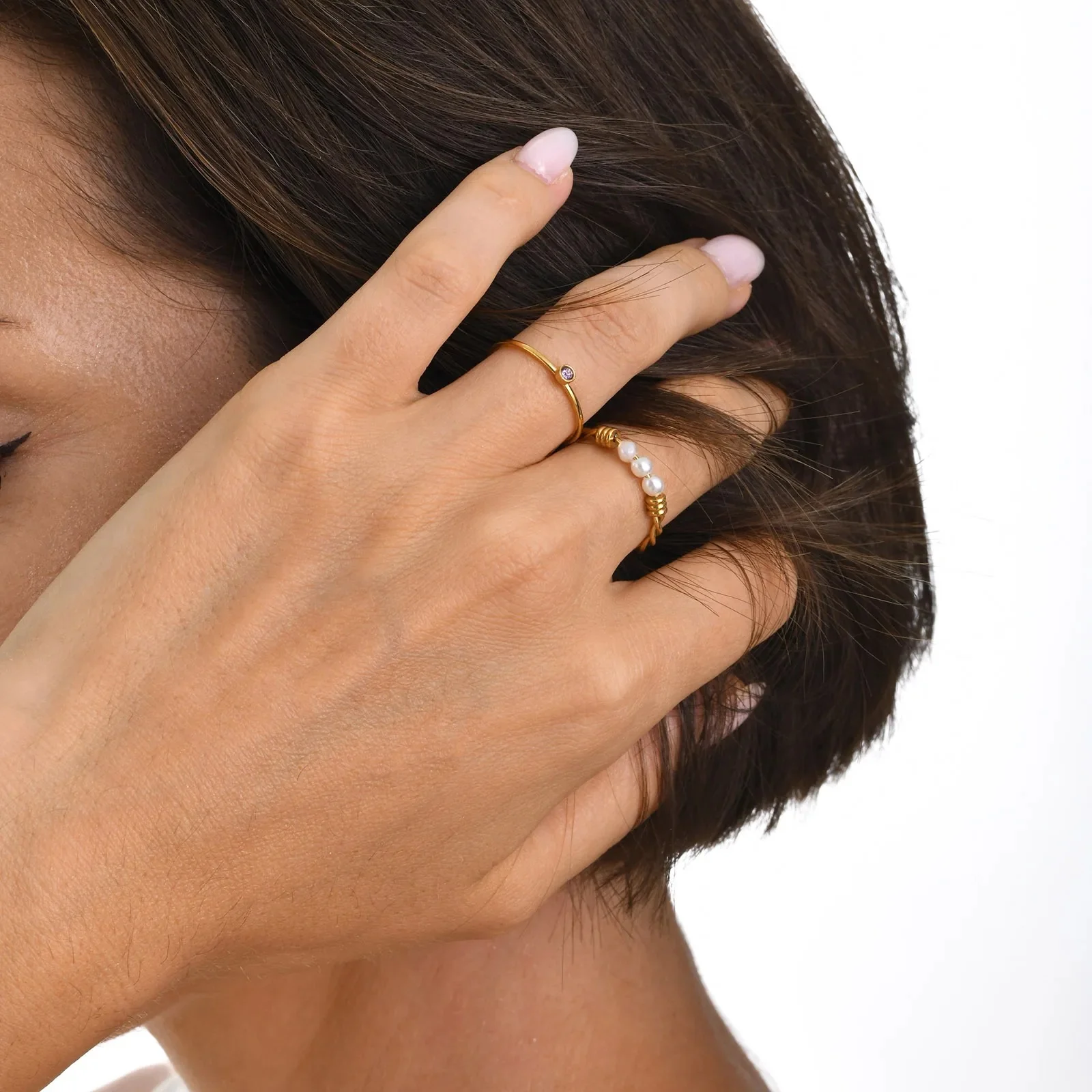 Twisted Braid Pearl Ring - Image 2