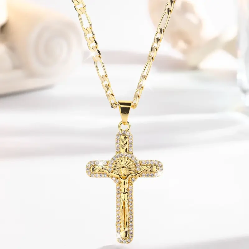 Zircon Jesus Crucifix Necklace - Image 2